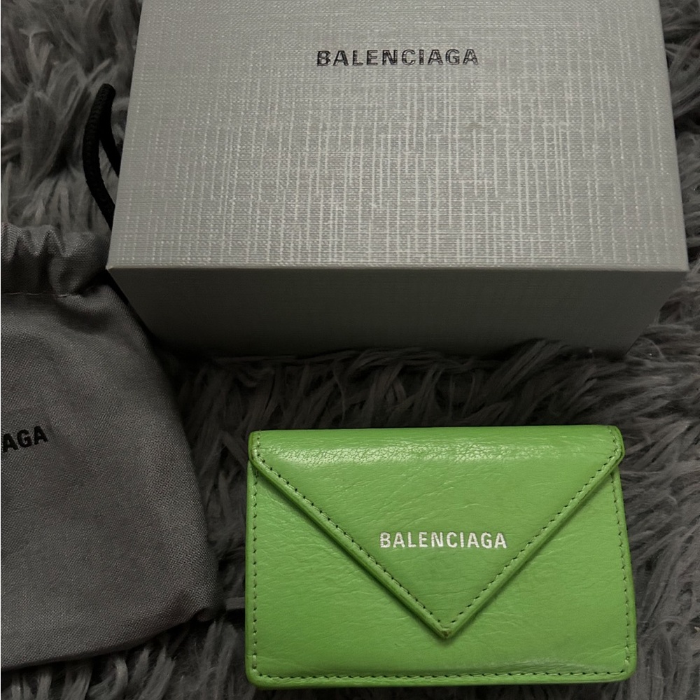 Balenciaga Lime Green Card Holder